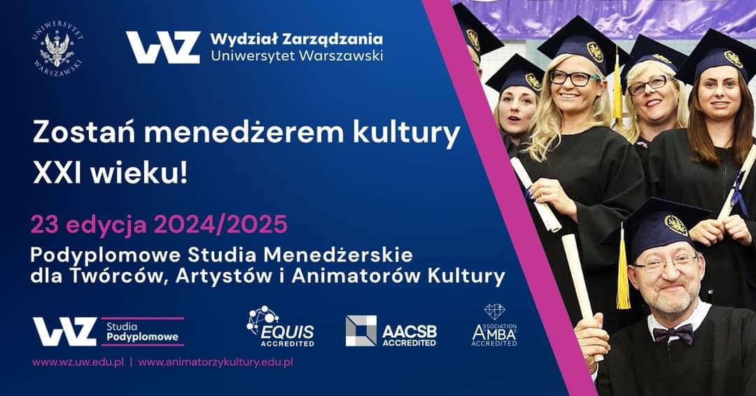 Studia podyplomowe na UW Menedźer Kultury - baner